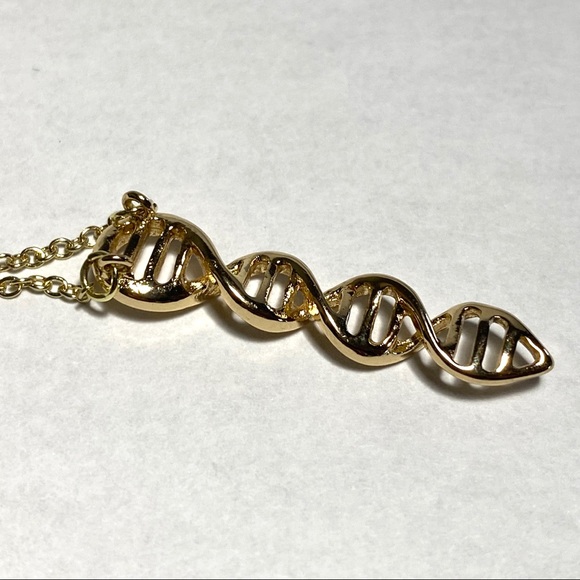 1 LEFT‼️ 2/$20 NEW Gold DNA Helix Necklace Pendant + Chain - Picture 4 of 11